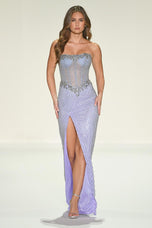 Sherri Hill Corset Illusion Beaded Pageant Dress 67128