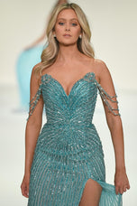 Sherri Hill Beaded Off Shoulder Pageant Dress 67161