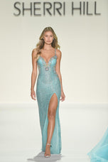 Sherri Hill Beaded Illusion Pageant Dress 67187