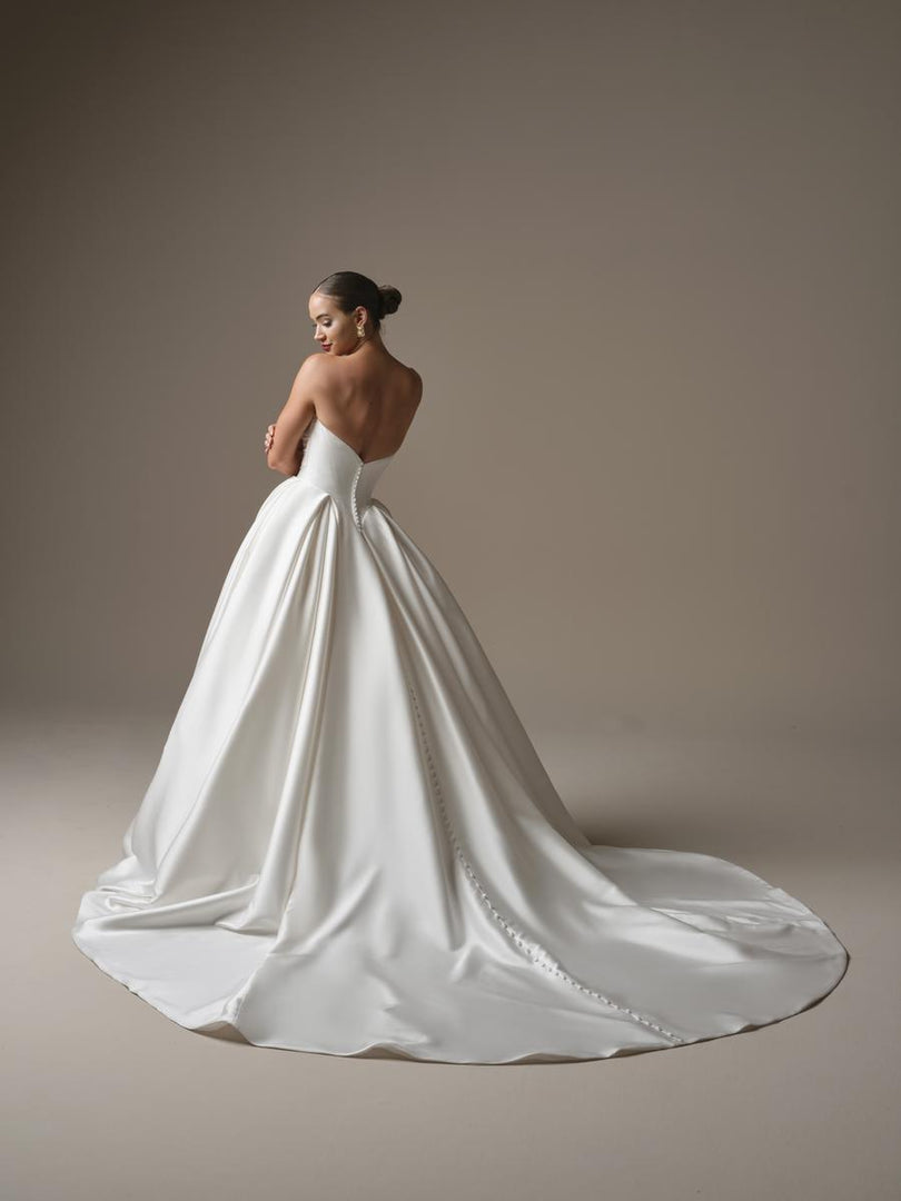 maggie sottero silk wedding dress Maggie Sottero "Leilani" Fitted Satin Bridal Gown (with lace