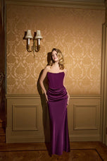 Betsy & Adam "Debra" Strapless Satin Gown A26846