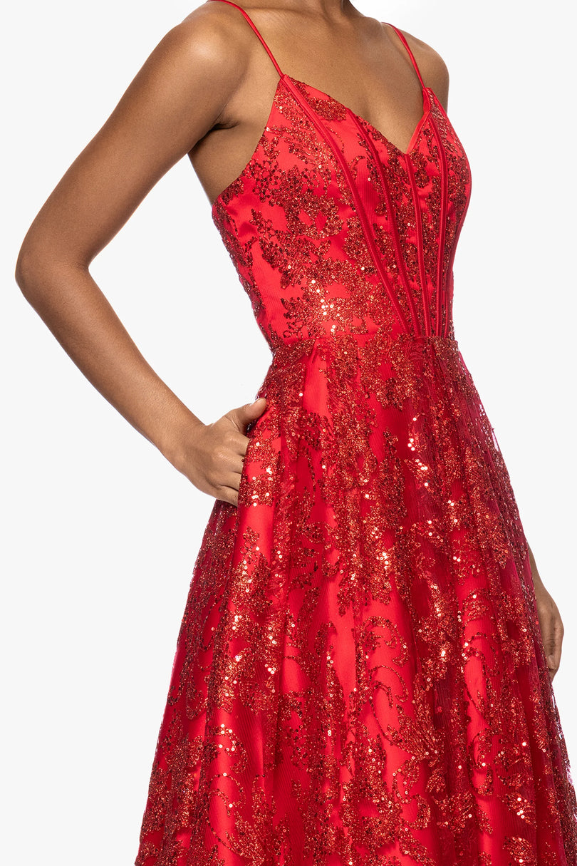 blondie nites red prom dress Blondie Nites Long Formal Dress 5501bn Red / 0