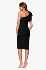 Xscape Evenings "Tracy" One Shoulder Ruffle Cocktail Dress 6819X