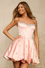 Sherri Hill Corset Detailed Bubble Hem HoCo Dress 57506