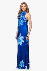 Betsy and Adam Long Halter Neck Dress A27897