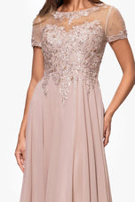 Xscape Evenings "Angelica" Chiffon Beaded Dress 6182X