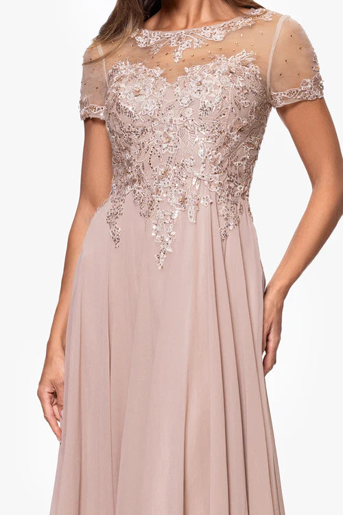 Xscape Evenings "Angelica" Chiffon Beaded Dress 6182X