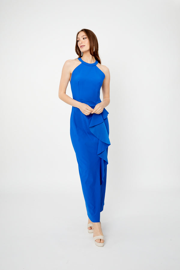 Alex Evenings Halter Neck Ruffle Evening Dress 5134401 Alex Evenings Halter Neck Ruffle Evening Dress 5134401