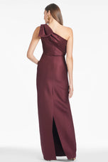 Sachin & Babi "Olivia" One Shoulder Bow Gown