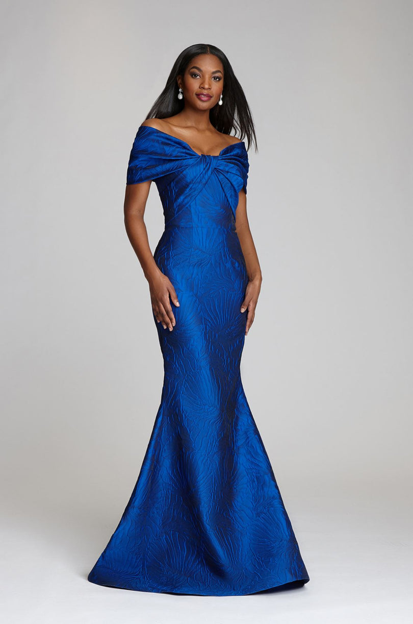 Teri Jon Off the Shoulder Jacquard Evening Dress 206026 Teri Jon Off the Shoulder Jacquard Evening Dress 206026