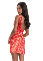 ASHLEYlauren Beaded Homecoming Dress 4893