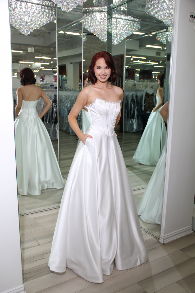 Sherri Hill Simple Corset Ball Gown Dress 57742