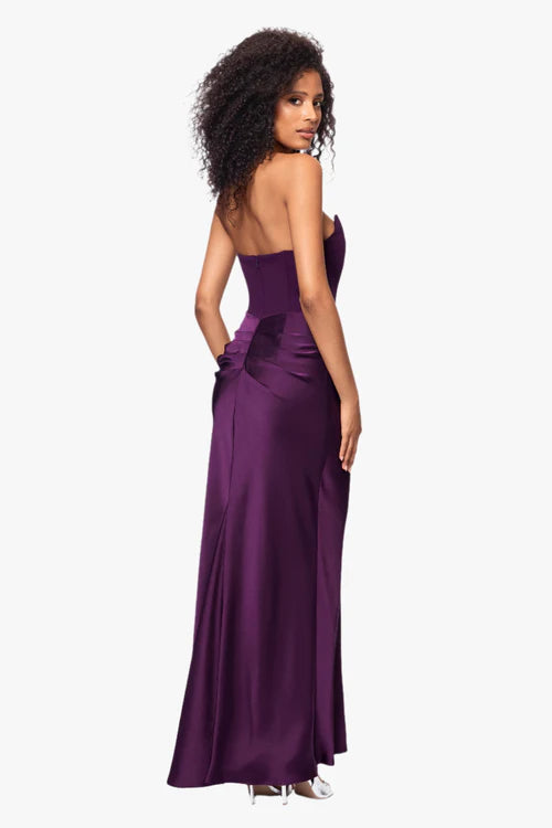 Betsy & Adam "Debra" Strapless Satin Gown A26846