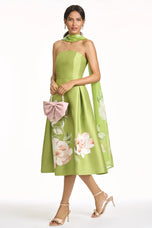 Sachin & Babi "Shay" Tea Length Floral Gown