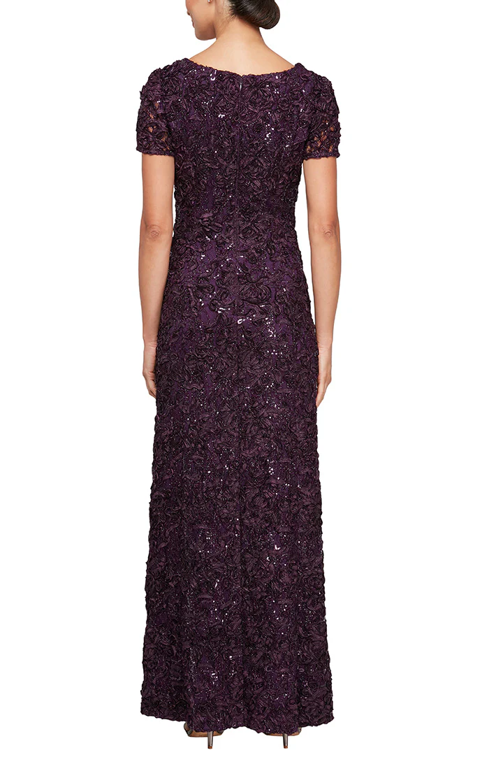 Alex Evenings Soutache A-Line Evening Gown 81122670 Alex Evenings Soutache A-Line Evening Gown 81122670