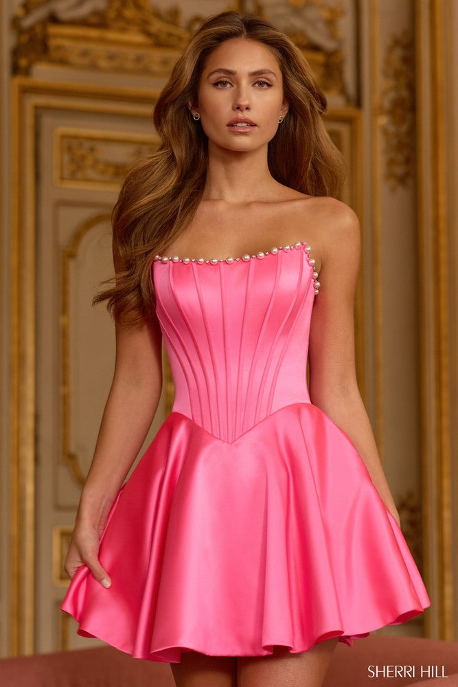Sherri Hill Satin Corset HoCo Dress 58114