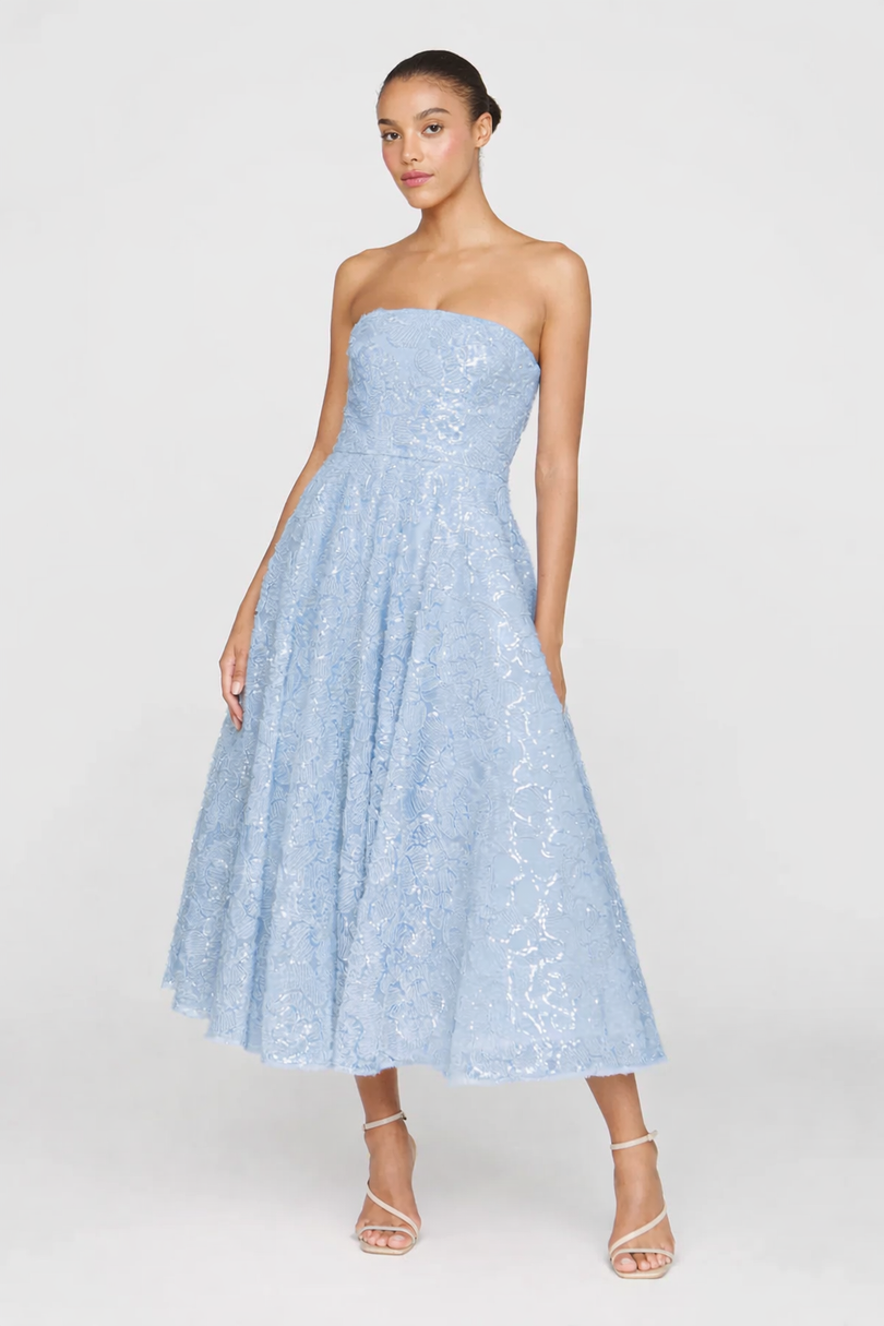 Theia Couture Strapless Midi Dress 88115776