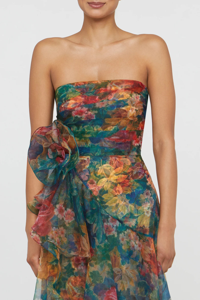 Theia "Leora" Rosette Ruffle Gown 88114353