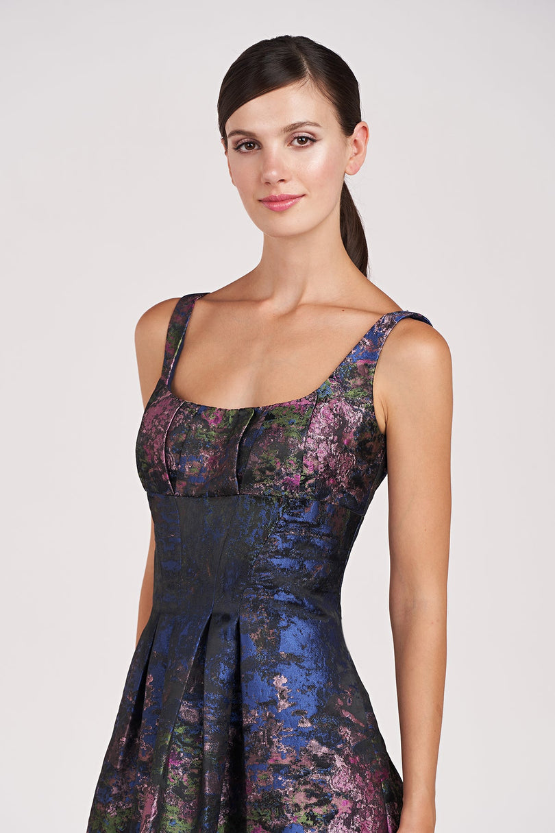 Kay Unger "June" Tea Length Jacquard Dress 55111432 Kay Unger "June" Tea Length Jacquard Dress 55111432