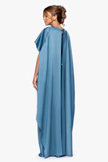 Xscape Evenings "Tallulah" Satin Overlay Cape Dress 7450X