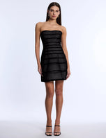 BCBG Sheer Volume Strapless Mini Dress 791120