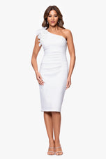 Xscape Evenings "Tracy" One Shoulder Ruffle Cocktail Dress 6819X