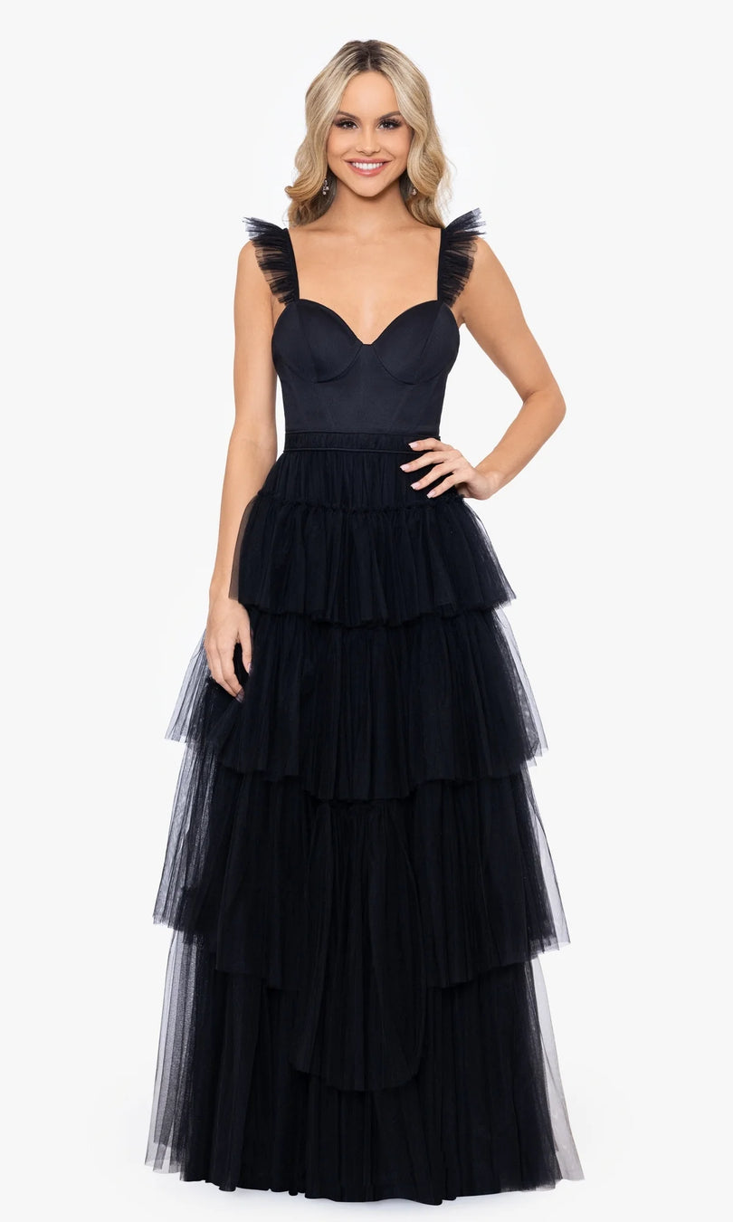 Blondie Nites Tiered Ruffle Prom Dress 4819BN Blondie Nites Tiered Ruffle Prom Dress 4819BN