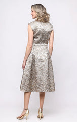 Alex Evenings Valerie Jacquard V-Neck Midi Dress 8181343