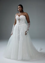 Sophia Tolli "Betty" A-line Lace Bridal Gown with Slit