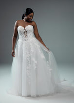 Sophia Tolli "Betty" A-line Lace Bridal Gown with Slit