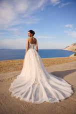 Sophia Tolli "Betty" A-line Lace Bridal Gown with Slit