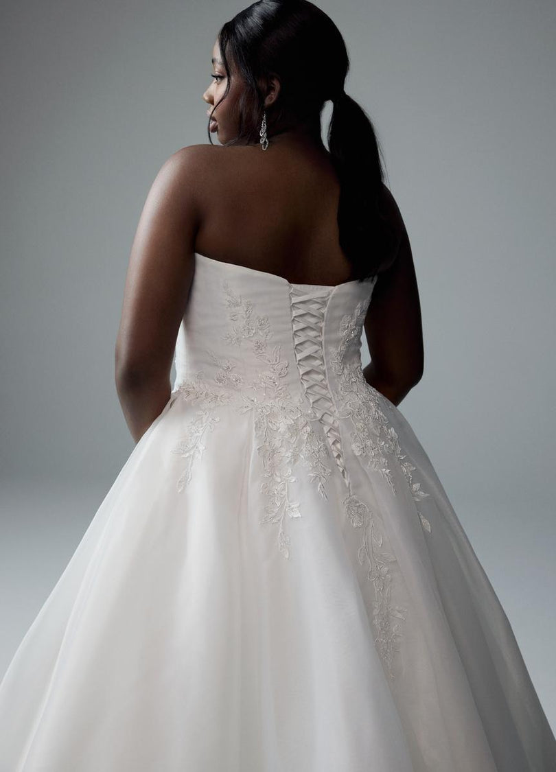 Sophia Tolli "Joy" Strapless Drop Waist Organza Bridal Gown
