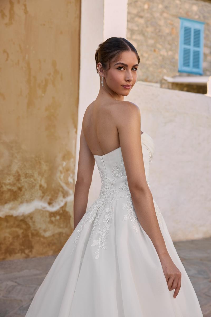 Sophia Tolli "Joy" Strapless Drop Waist Organza Bridal Gown