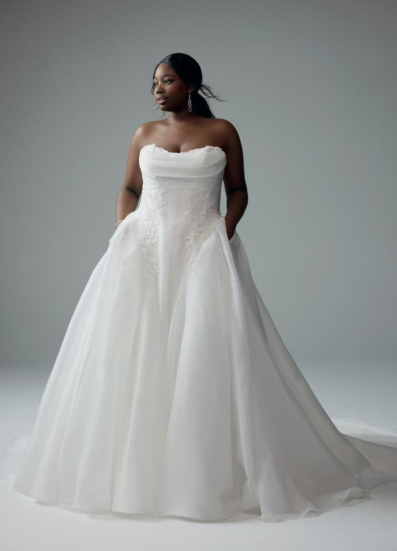 Sophia Tolli "Joy" Strapless Drop Waist Organza Bridal Gown Sophia Tolli "Joy" Strapless Drop Waist Organza Bridal Gown