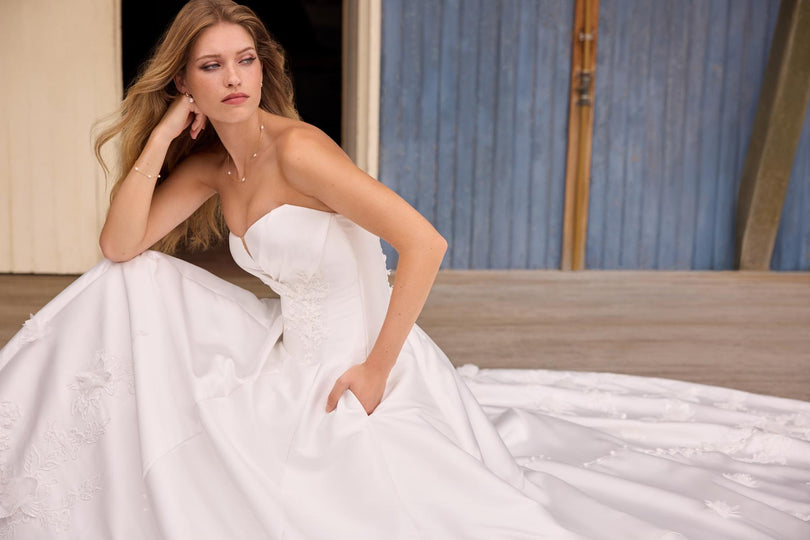 Sophia Tolli Strapless Mikado Wedding Dress Y3200