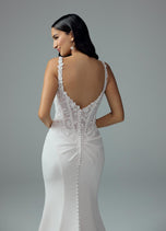 Sophia Tolli "Tyra" Sheath Lace Corset Bridal Gown