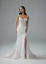 Sophia Tolli "Tyra" Sheath Lace Corset Bridal Gown
