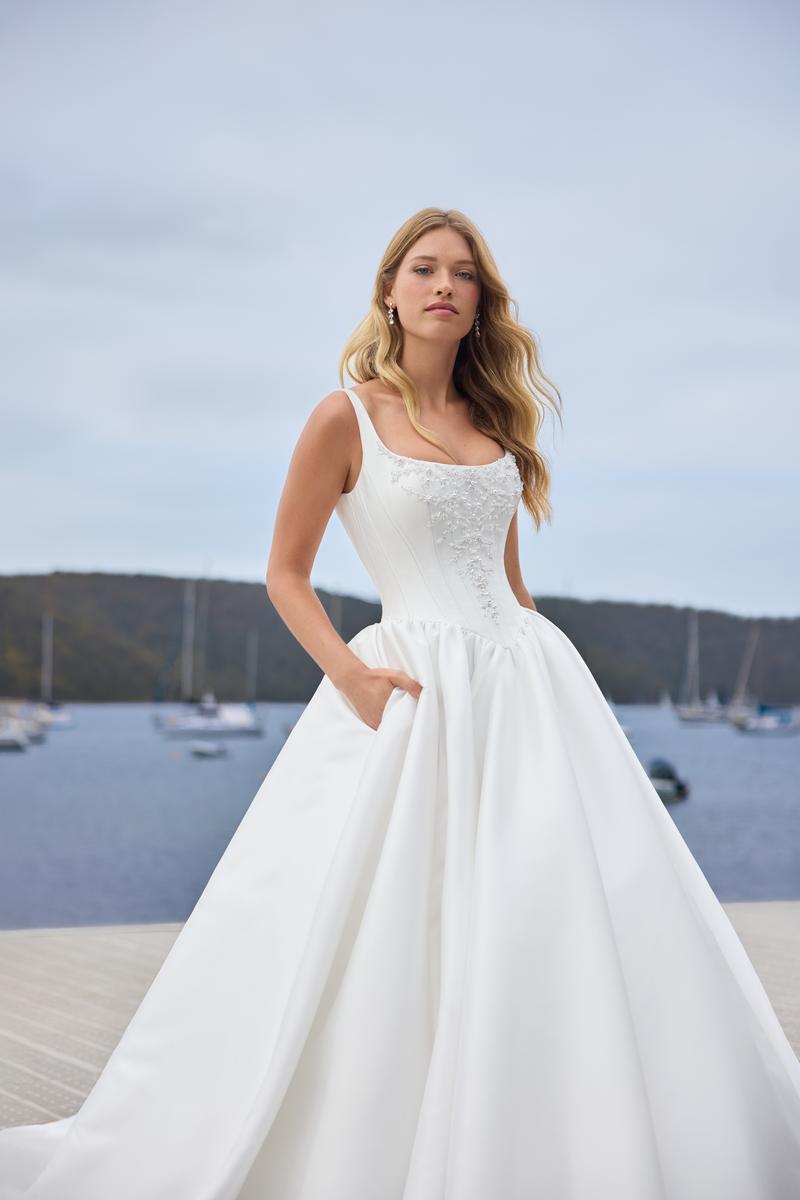 basque waist a line wedding dress Sophia Tolli Maribel Classic Basque Waist Bridal Gown