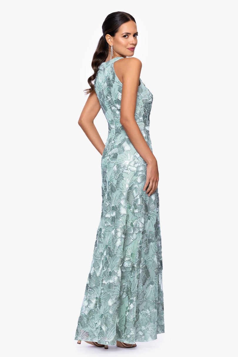 betsy and adam halter dress Amina Satin Halter Dress