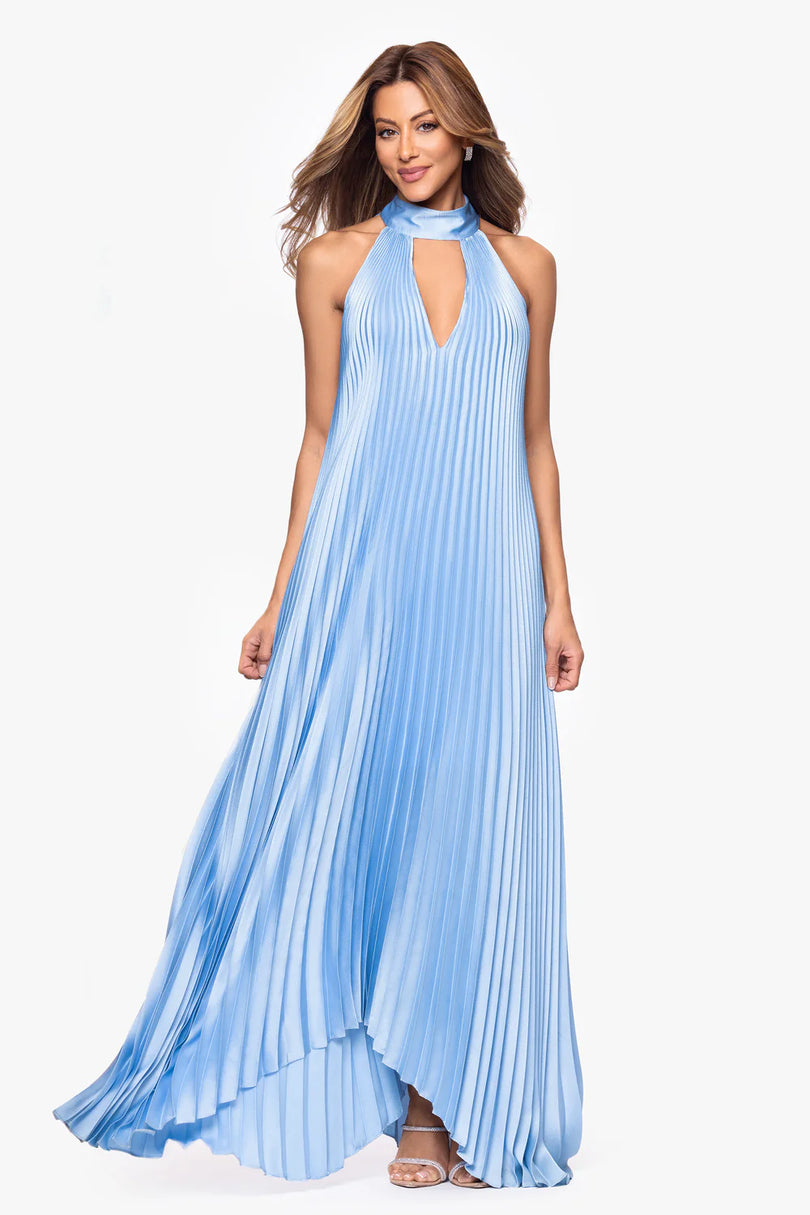 Xscape Pleated Halter Dress 7480X Xscape Pleated Halter Dress 7480X