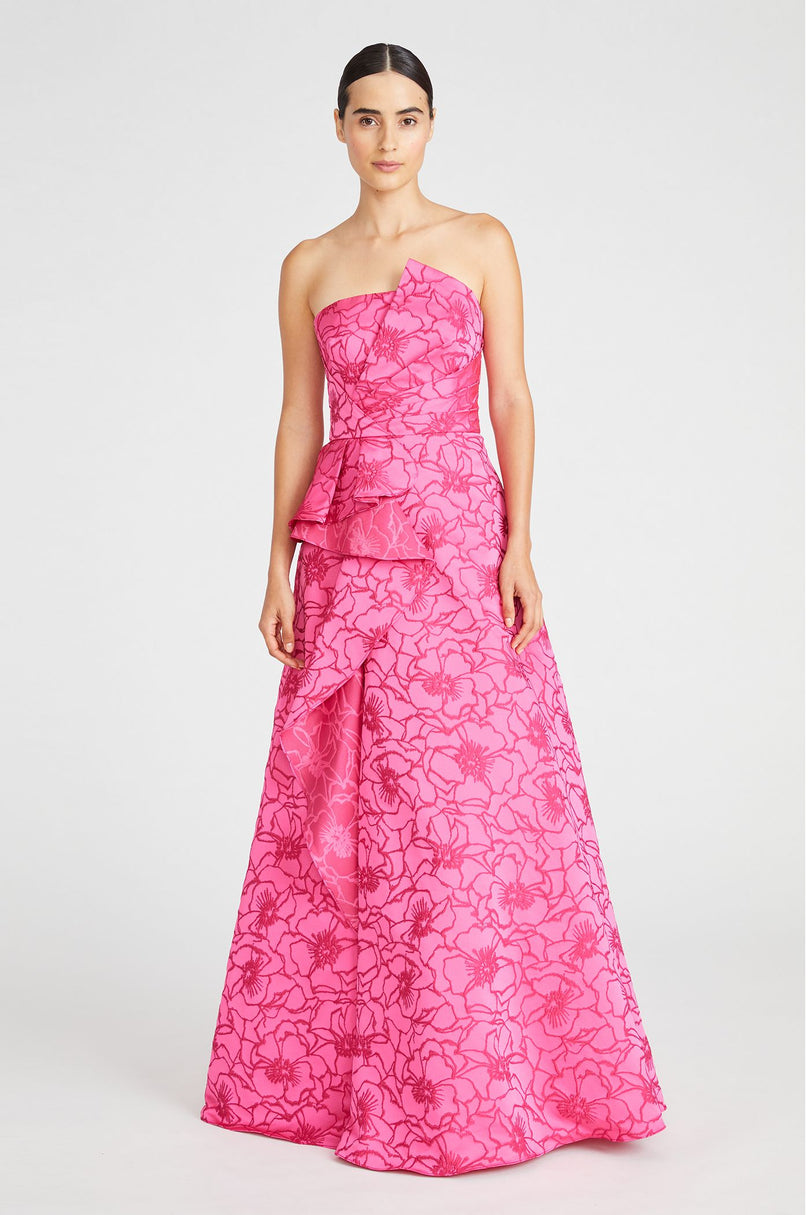 Monique Lhuillier Strapless Jacquard Evening Dress 4412324 Monique Lhuillier Strapless Jacquard Evening Dress 4412324