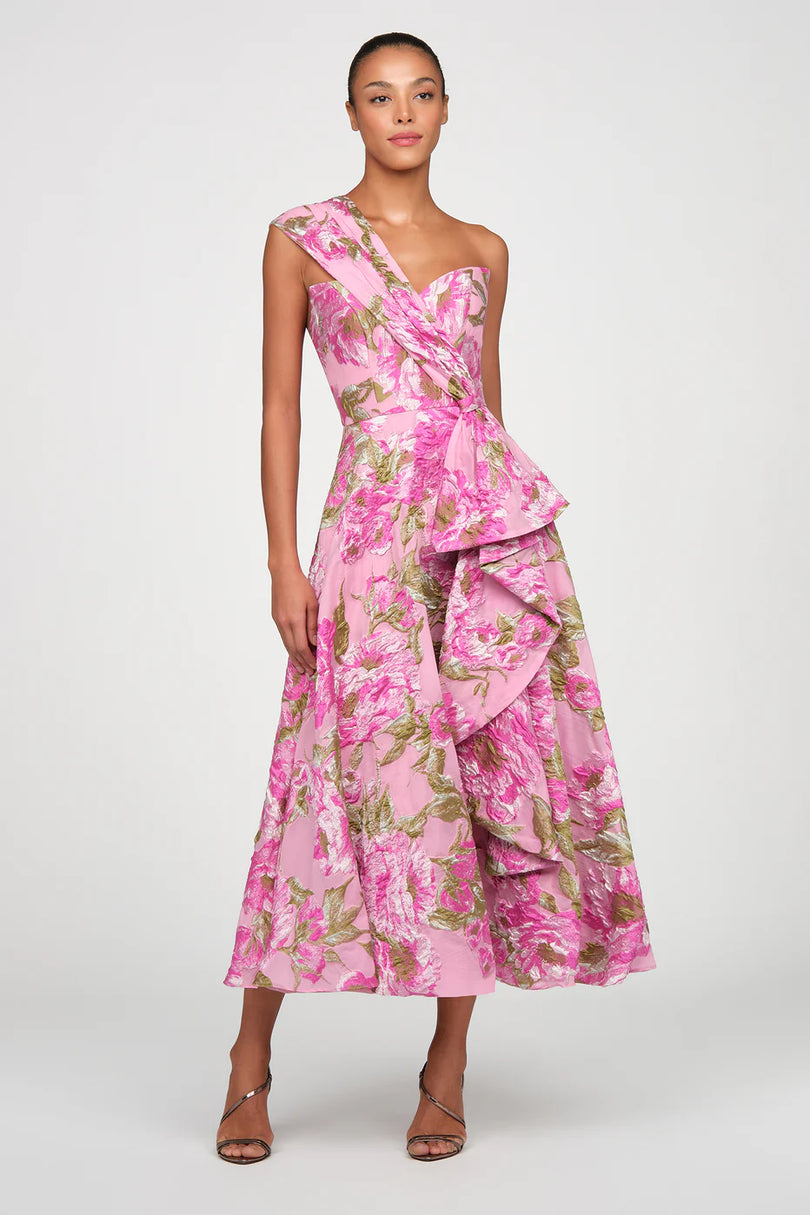 Theia Floral Jaquard Dress 88115797