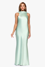 Xscape Evenings Satin Back Sash Evening Dress 7341X