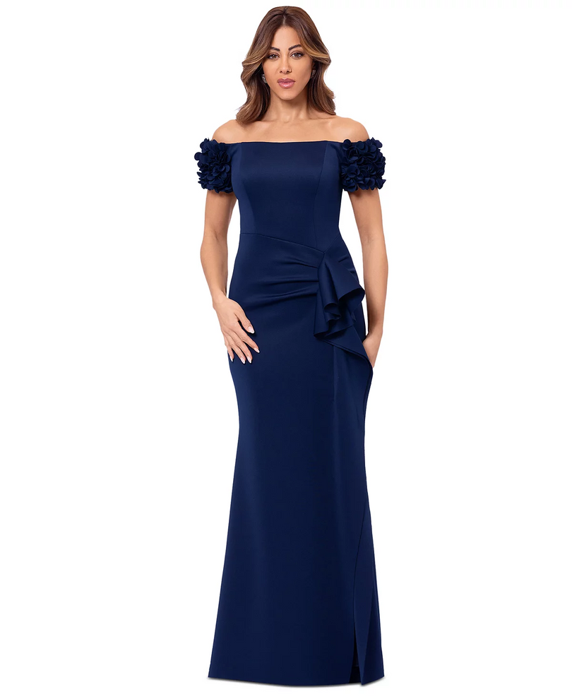 Xscape Evenings Floral Off the Shoulder Dress 6341X Xscape Evenings Floral Off the Shoulder Dress 6341X