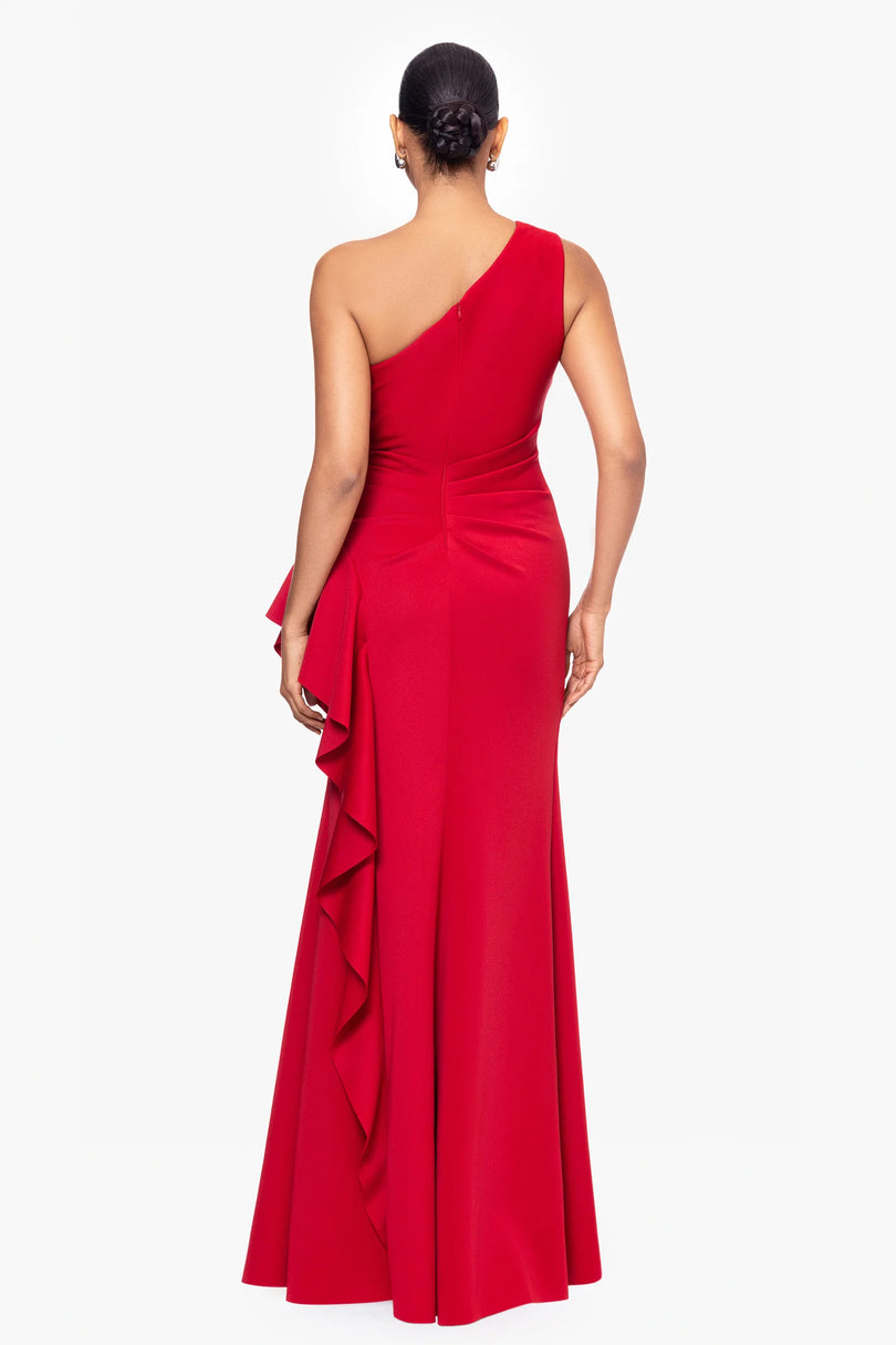 Xscape Evenings One Shoulder Gown with Ruffle 6620X