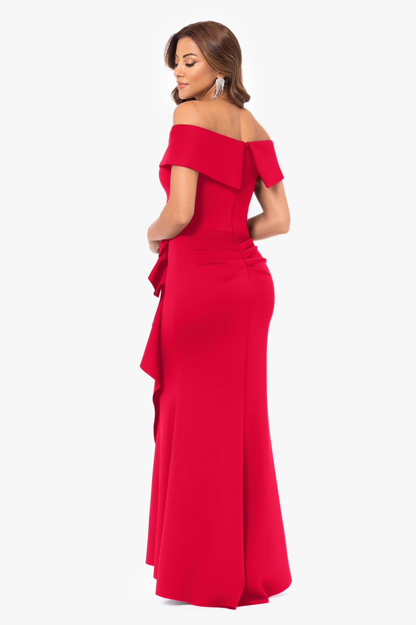 Xscape Evenings "Patti" Off the Shoulder Scuba Crepe Dress Xscape Evenings "Patti" Off the Shoulder Scuba Crepe Dress
