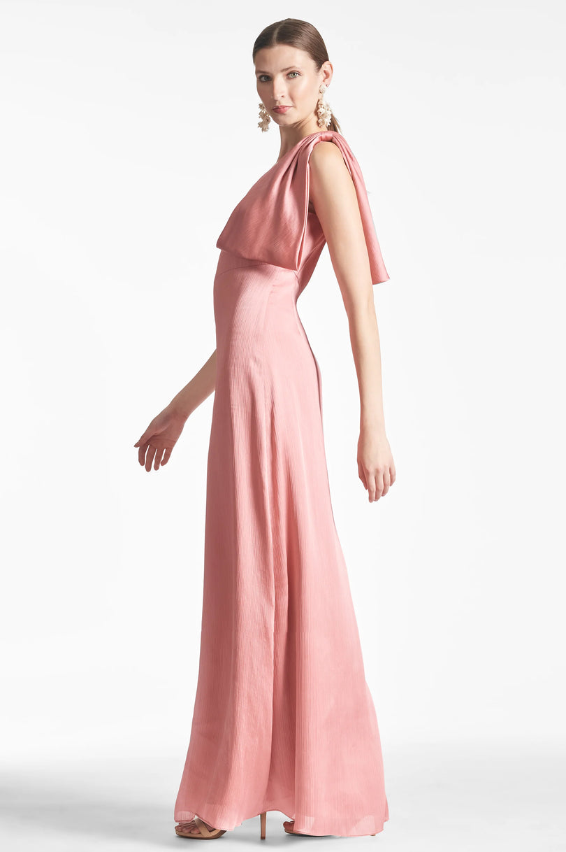Sachin & Babi "Chelsea" One Shoulder Bow Gown