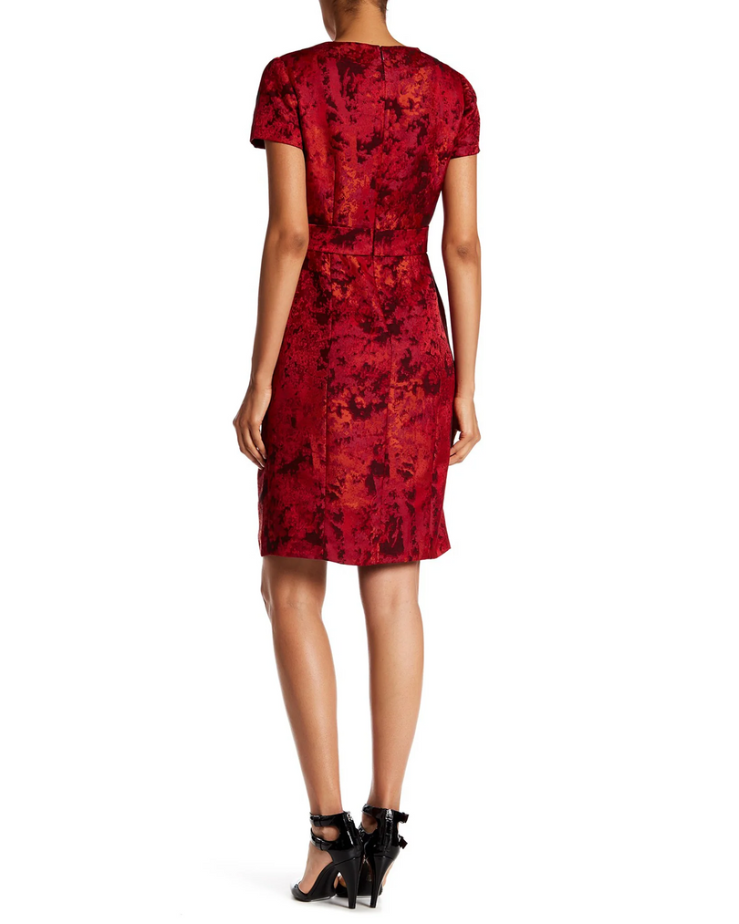 shani floral lace dress Shani Women's Floral Crepe Laser-Cut Midi Dress - Navy