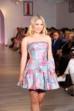 Ava Presley Brocade Bow Drop Waist Homecoming Dress 42463