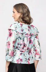 Alex Evenings 3/4 Sleeve Printed Collar Blouse 8392032